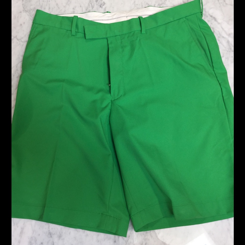 Green golf shorts